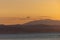 View from Torremolinos towards Malaga at sunrise. Costa del Sol,