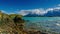 View of Torres Mountains in the Torres del Paine National Park after rain. Autumn in Patagonia, the Chilean side