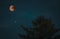 View of Total Lunar Eclipse bloodmoon on July 28 2018 in Germany
