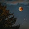 View of Total Lunar Eclipse bloodmoon on July 28 2018 in Germany