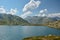 View on Totensee lake in Grimselpass in Swiss Alps