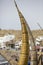 View of Totora Horses in Huanchaco beach, Peru