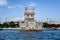 View from a tour boat over Belem tower in Lisbon