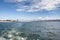 View from a tour boat over Belem tower in Lisbon