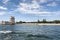 View from a tour boat over Belem tower in Lisbon