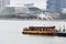 View of a tourist boat and Esplanade, Singapore, Dec 15, 2017