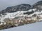 View of the tourist resort and subalpine settlement Amden on the slopes of the Mattstogg mountain range - Canton of St. Gallen