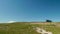 View of touristic car on plateau Bermamyth in sunny summer afternoon. Nature in Russia.