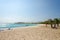 View of Tourists enjoying Baby beach on Aruba