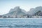 View toward Copacabana beach and the mountainous landscape in Rio de Janeiro