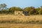 A view towards an abandoned pillbox on the East Mersea flats, UK