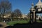 View towards Brighton Pavilion Garden, legacy of the Regency era, East Sussex, England.