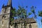 View towards the church of Saint John the Baptist,, Frome, Somerset, England