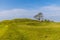 A view towards the entrance to the Iron Age Hill fort remains at Burrough Hill in Leicestershire, UK