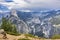 View towards Half Dome and the mist trail waterfalls, Yosemite National Park, California