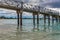 A view towards a high level jetty on Carlisle beach in Bridgetown, Barbados