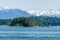 A view towards an island in Auke Bay near Juneau, Alaska