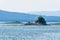 A view towards an islet in Auke Bay in Juneau, Alaska