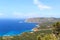 View towards the Mediterranean Sea and westcoast of Rhodes