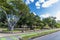 A view towards the Park on the Constitutional Avenue in San Juan, Puerto Rico