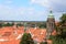 View towards Pirna cityscape with St. Marys Church from Sonnenstein castle