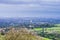 View towards San Jose and Cupertino on a cloudy day, after a storm, south San Francisco bay, California