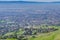 View towards San Jose from the hills of Sierra Vista Open Space Preserve, south San Francisco bay, California