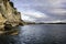 View towards Seaton from Beer Beach in East Devon in England