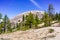 View towards Sentinel dome from the hiking trail, Yosemite National Park, Sierra Nevada mountains, California