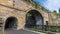 A view towards the Skerne bridge the oldest railway bridge still in use in Darlington, Yorkshire, UK