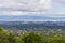 View towards Sunnyvale and Mountain View, Silicon Valley on a cloudy day, after a storm, south San Francisco bay, California