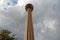 View of The Tower of Americas from down below against sky. Observation tower and