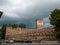 View of the tower of Castelvecchio, a castle from the 1700s, now a civic museum