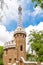 View of tower of entrance building Edificio de entrada in Parc G