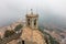 View from the tower of the Guaita Fortress on San Marino in the fog