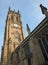 View of the tower and main building of the historic saint peters minster in leeds formerly the parish church completed in 1841