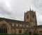 View of the tower and main entrance of the cathedral church of saint peter in bradford west yorkshire