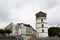 View at a tower and several houses at the rhine riverbank in dÃ¼sseldorf germany