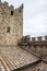 View of the tower and walls of the medieval fortress of Castellina Di Chianti, Tuscany, Italy