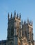 View of the towers at the front of york minster in sunlight
