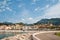 View of town and beach, Menton