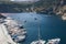 A view of the town on the Black Sea in Ukraine with lots of yachts