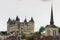 View of the town and castle of Saumur in Loire valley France