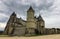 View of the town and castle of Saumur in Loire valley France