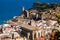 View of the town and castle of Tossa de mar one of the most beautiful towns on the Costa Brava.