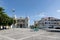 View of the Town Hall of Le Moule and main square in Guadeloupe