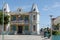 View of the Town Hall of Le Moule and main square in Guadeloupe