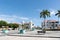 View of the Town Hall of Le Moule and main square in Guadeloupe