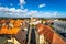 View of the town from the height of Reichenturm Leaning Tower