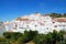 View of the town and houses, Alcala de los Grazules, Spain.